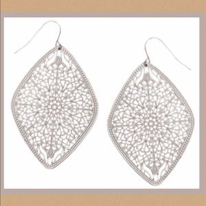 Premier Designs Silver Lace Earrings